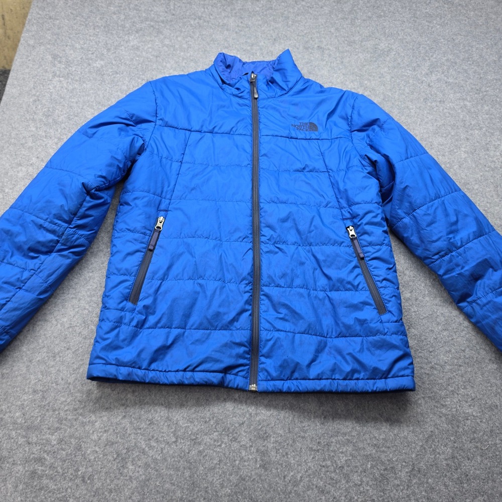The North Face Mens Blue Quilted Puffer Jacket Full Zip Size Medium